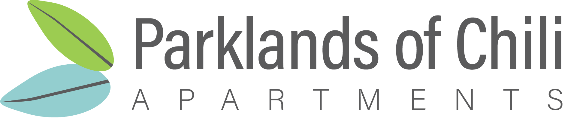 the logo for parklands with a green leaf